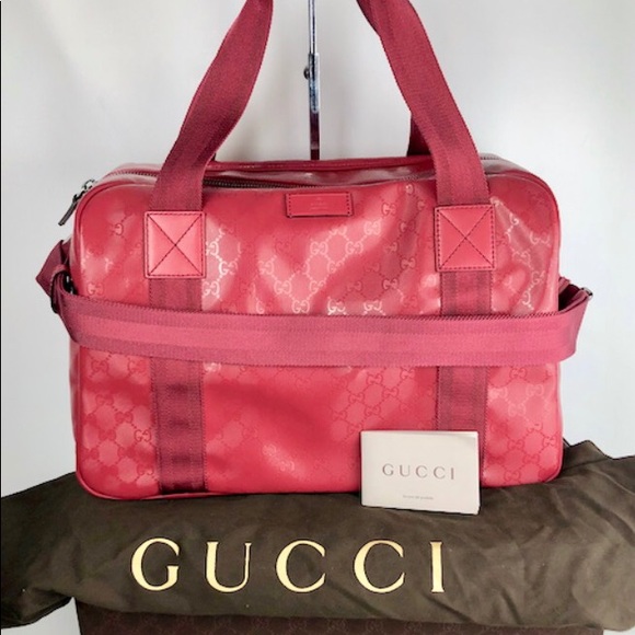 Deep Raspberry Gucci duffle - Picture 1 of 6